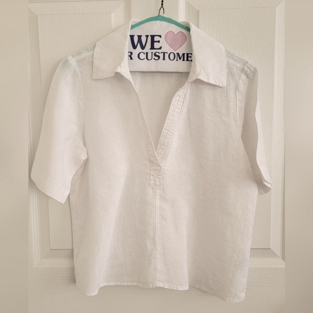 J. Crew Bungalow popover top in linen, size XS - Picture 7 of 13